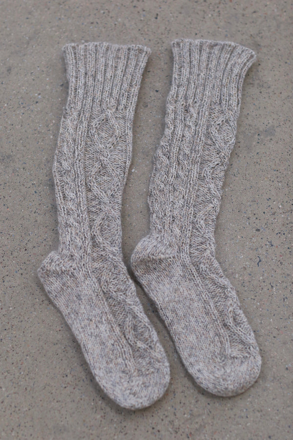 SWAYING 24 Autumn and Winter Coarse Twisted Handmade Socks SW-SW24AW4P12-QH Light Gray SW-SW24AW4P11